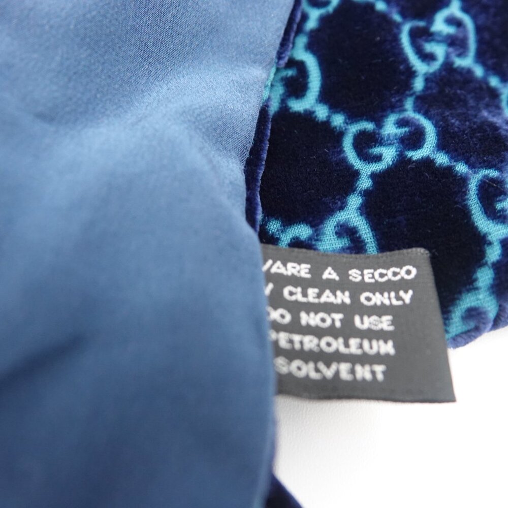 Gucci Tom Ford GG Monogram Velvet Scarf Blue and Turquoise - Picture 5 of 9